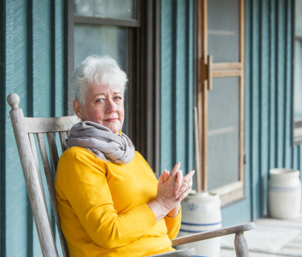 Senior woman on porch