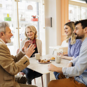 Multi Generational Family in a Cafe